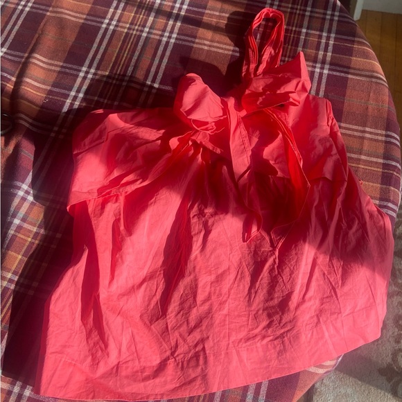 J. Crew Coral One-Shoulder Top with Bow - Picture 2 of 6